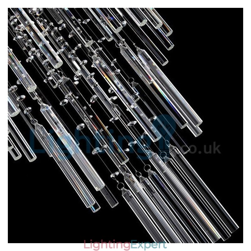 Modern Contemporary Chandelier Flush mount Pendant Fixture Crystal Rain Drop Light