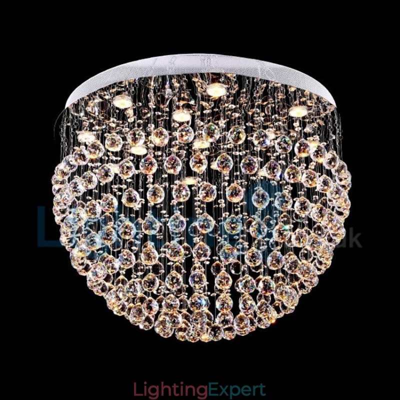Modern Contemporary Chandelier Flush mount Pendant Fixture Crystal Rain Drop Light