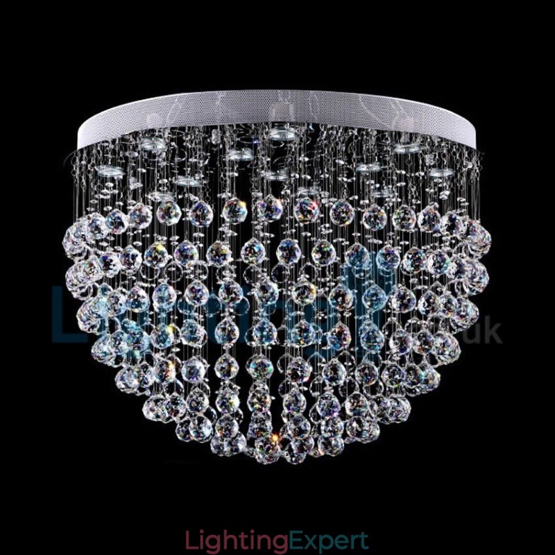 Modern Contemporary Chandelier Flush mount Pendant Fixture Crystal Rain Drop Light