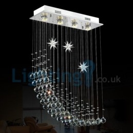 Modern Contemporary Chandelier Flush mount Pendant Fixture Crystal Rain Drop Light