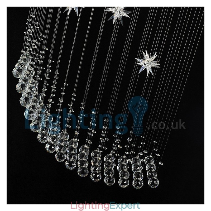 Modern Contemporary Chandelier Flush mount Pendant Fixture Crystal Rain Drop Light