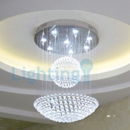 Modern Contemporary Chandelier Flush mount Pendant Fixture Crystal Rain Drop Light