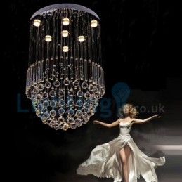 Modern Contemporary Chandelier Flush mount Pendant Fixture Crystal Rain Drop Light
