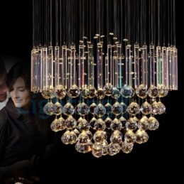 Modern Contemporary Chandelier Flush mount Pendant Fixture Crystal Rain Drop Light