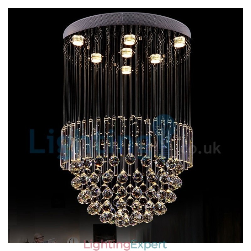 Modern Contemporary Chandelier Flush mount Pendant Fixture Crystal Rain Drop Light