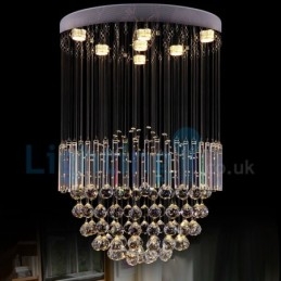 Modern Contemporary Chandelier Flush mount Pendant Fixture Crystal Rain Drop Light