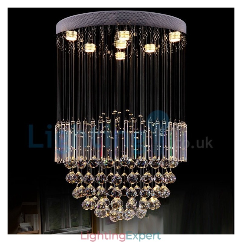 Modern Contemporary Chandelier Flush mount Pendant Fixture Crystal Rain Drop Light