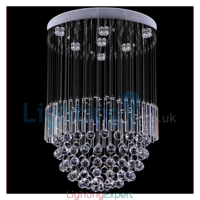 Modern Contemporary Chandelier Flush mount Pendant Fixture Crystal Rain Drop Light
