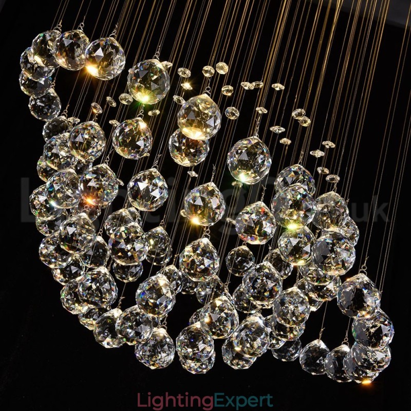 Modern Contemporary Chandelier Flush mount Pendant Fixture Crystal Rain Drop Light