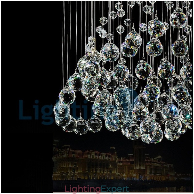 Modern Contemporary Chandelier Flush mount Pendant Fixture Crystal Rain Drop Light