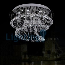 Modern Contemporary Chandelier Flush mount Pendant Fixture Crystal Rain Drop Light