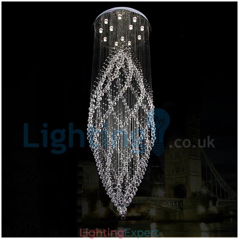 Modern Contemporary Chandelier Flush mount Pendant Fixture Crystal Rain Drop Light
