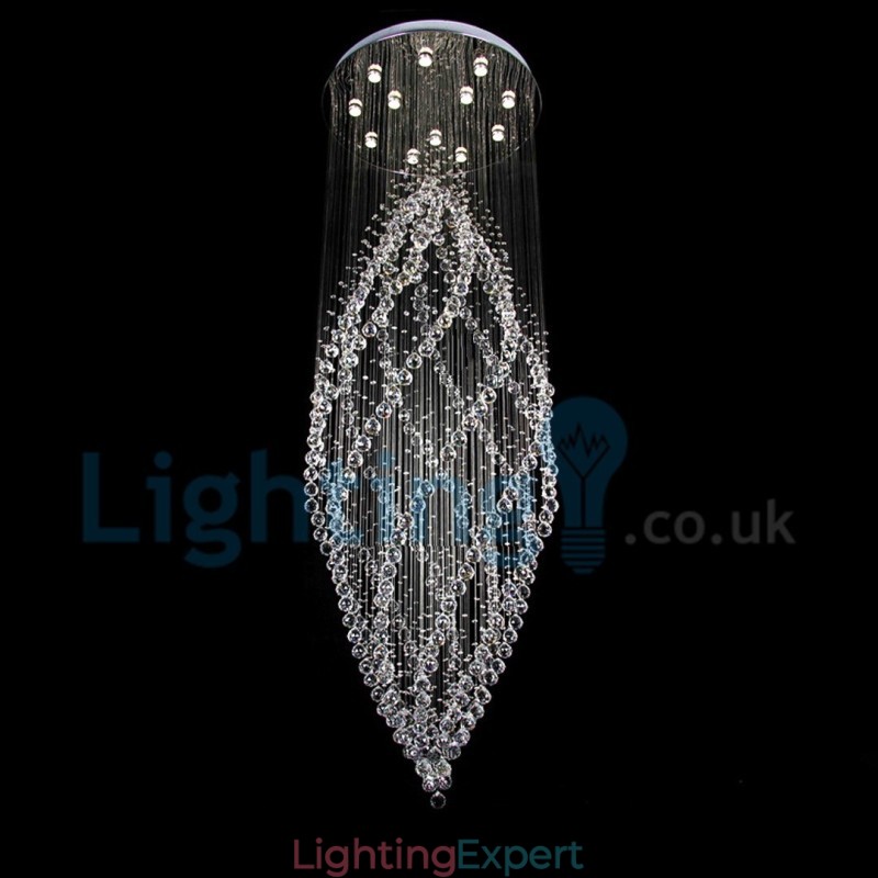 Modern Contemporary Chandelier Flush mount Pendant Fixture Crystal Rain Drop Light