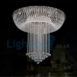 Modern Contemporary Chandelier Flush mount Pendant Fixture Crystal Rain Drop Light