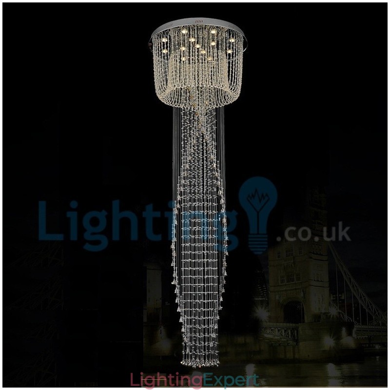 Modern Contemporary Chandelier Flush mount Pendant Fixture Crystal Rain Drop Light