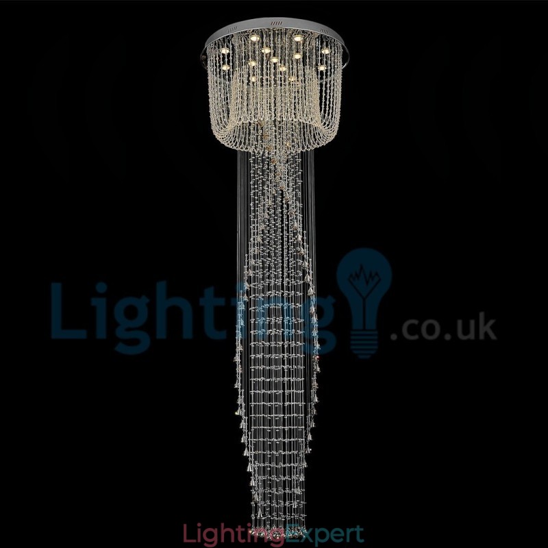 Modern Contemporary Chandelier Flush mount Pendant Fixture Crystal Rain Drop Light