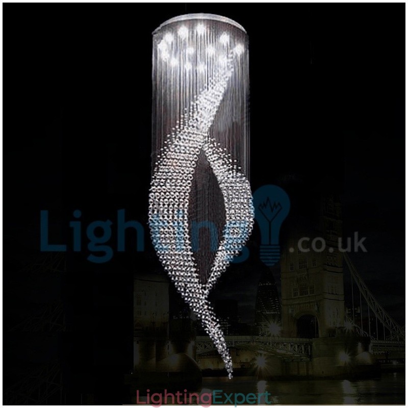 Modern Contemporary Chandelier Flush mount Pendant Fixture Crystal Rain Drop Light