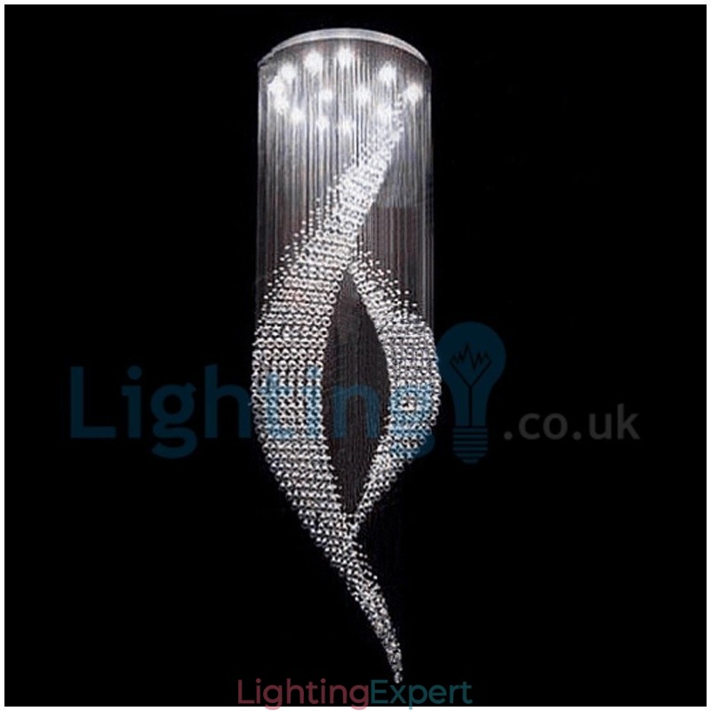 Modern Contemporary Chandelier Flush mount Pendant Fixture Crystal Rain Drop Light