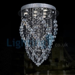Modern Contemporary Chandelier Flush mount Pendant Fixture Crystal Rain Drop Light