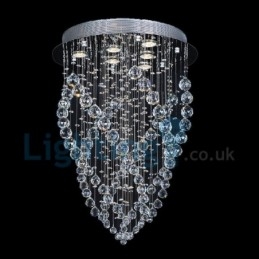 Modern Contemporary Chandelier Flush mount Pendant Fixture Crystal Rain Drop Light