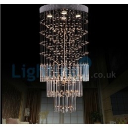 Modern Contemporary Chandelier Flush mount Pendant Fixture Crystal Rain Drop Light