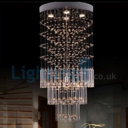 Modern Contemporary Chandelier Flush mount Pendant Fixture Crystal Rain Drop Light