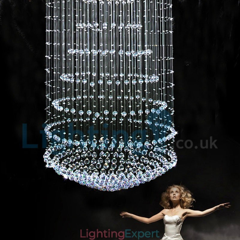 Modern Contemporary Chandelier Flush mount Pendant Fixture Crystal Rain Drop Light