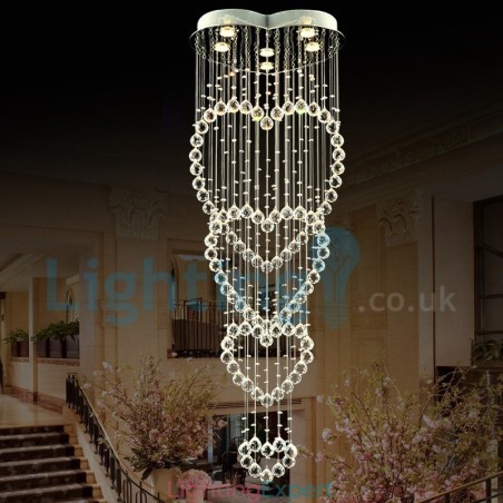 Modern Contemporary Chandelier Flush mount Pendant Fixture Crystal Rain Drop Light