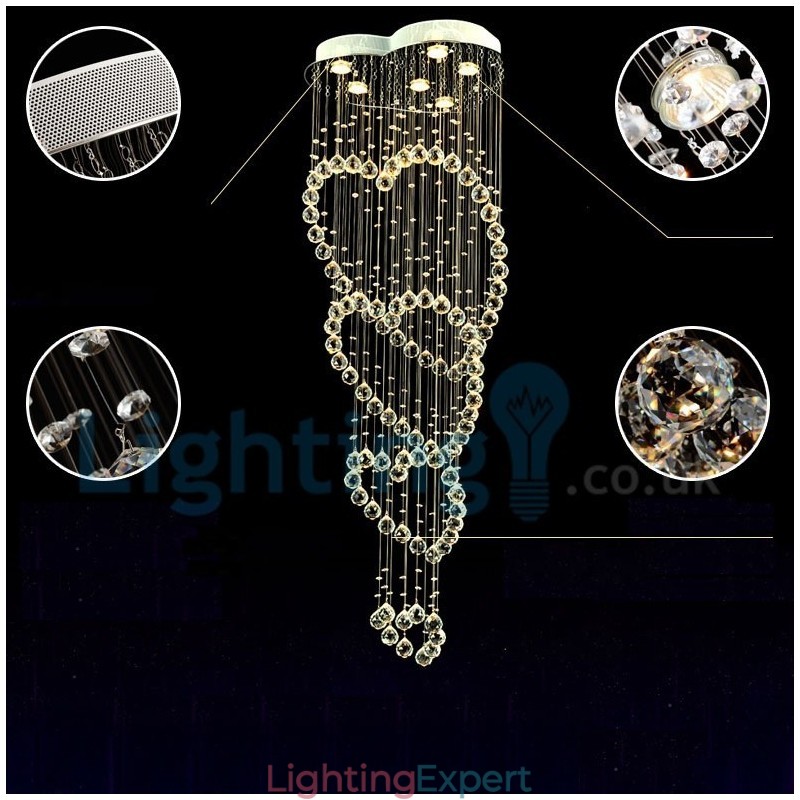 Modern Contemporary Chandelier Flush mount Pendant Fixture Crystal Rain Drop Light