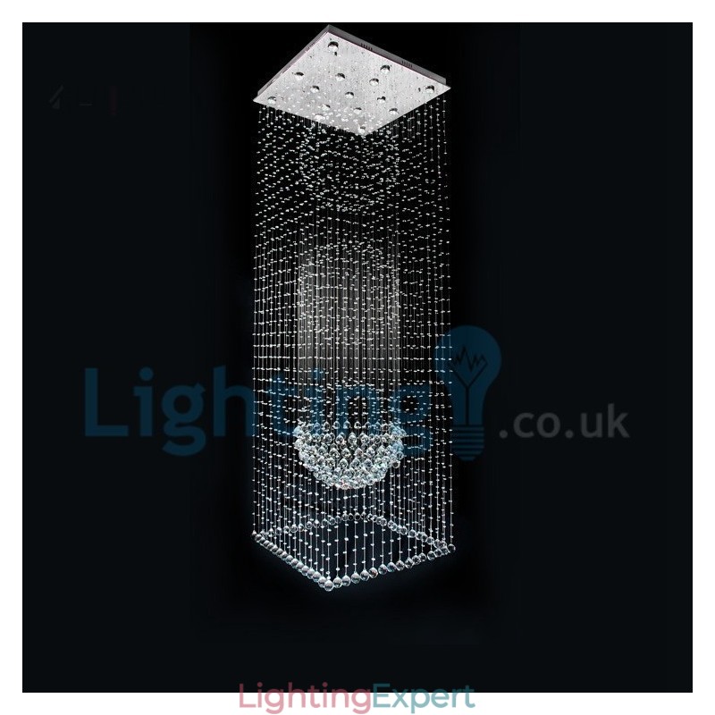 Modern Contemporary Chandelier Flush mount Pendant Fixture Crystal Rain Drop Light