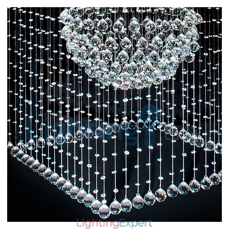 Modern Contemporary Chandelier Flush mount Pendant Fixture Crystal Rain Drop Light