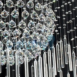 Modern Contemporary Chandelier Flush mount Pendant Fixture Crystal Rain Drop Light