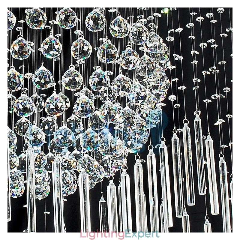 Modern Contemporary Chandelier Flush mount Pendant Fixture Crystal Rain Drop Light