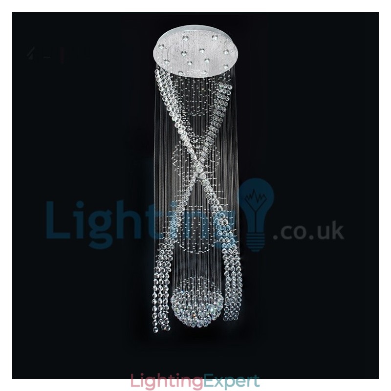 Modern Contemporary Chandelier Flush mount Pendant Fixture Crystal Rain Drop Light