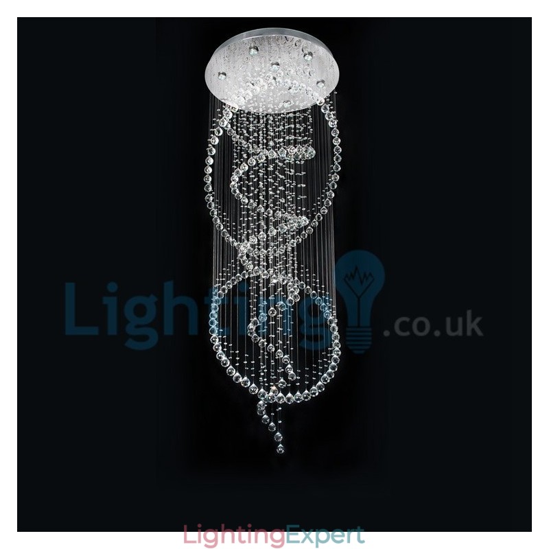 Modern Contemporary Chandelier Flush mount Pendant Fixture Crystal Rain Drop Light