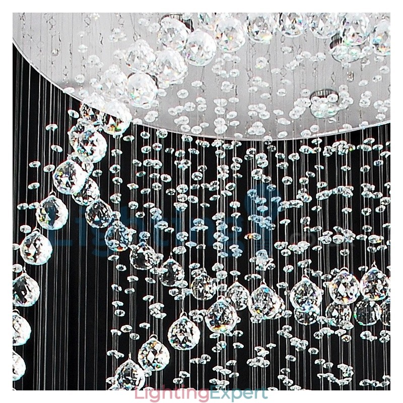 Modern Contemporary Chandelier Flush mount Pendant Fixture Crystal Rain Drop Light