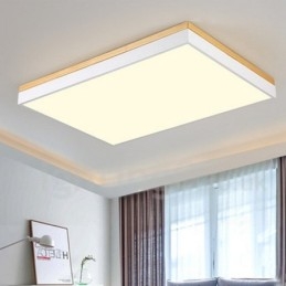 Nordic Rectangular Ultra thin Solid Wood Ceiling Lamp