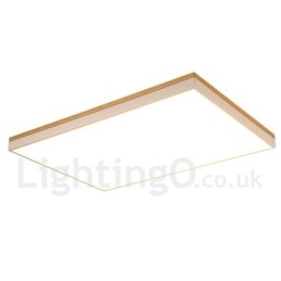 Nordic Rectangular Ultra thin Solid Wood Ceiling Lamp