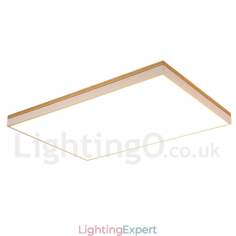 Nordic Rectangular Ultra thin Solid Wood Ceiling Lamp