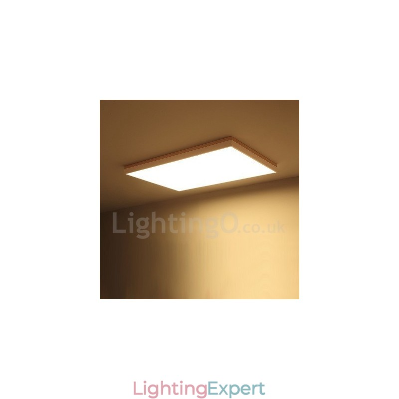 Nordic Rectangular Ultra thin Solid Wood Ceiling Lamp