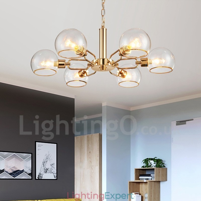 6 Lights Nordic Postmodern Creative Glass Magic Bean Chandelier