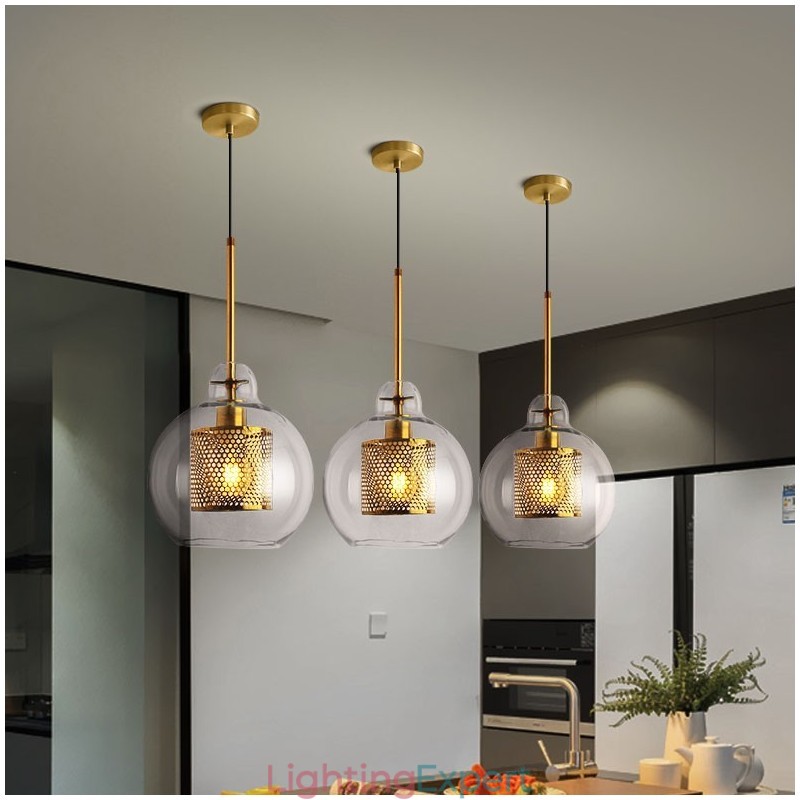 Modern Minimalist Nordic Style Decoration Cafe Glass Ball Single Head Pendant Light