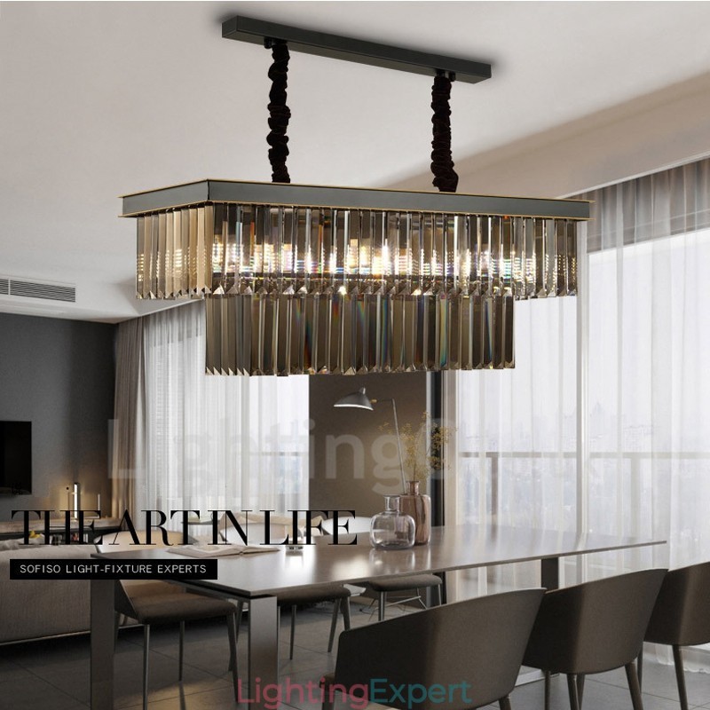 Retro Crystal Pendant Light Cafe Exibittion Hall