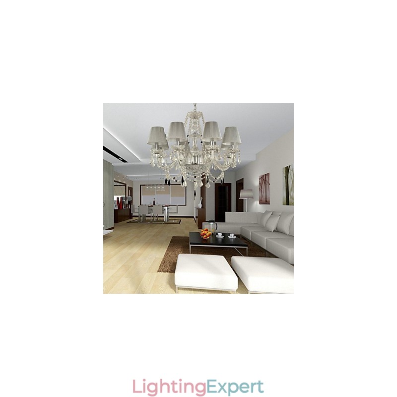 Chandelier Crystal Luxury Modern 1 Tiers Living 6 Lights