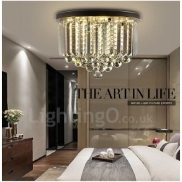Retro Round Grey Crystal Ceiling Lights