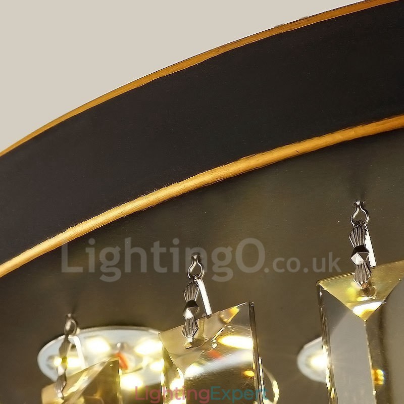 Retro Round Grey Crystal Ceiling Lights