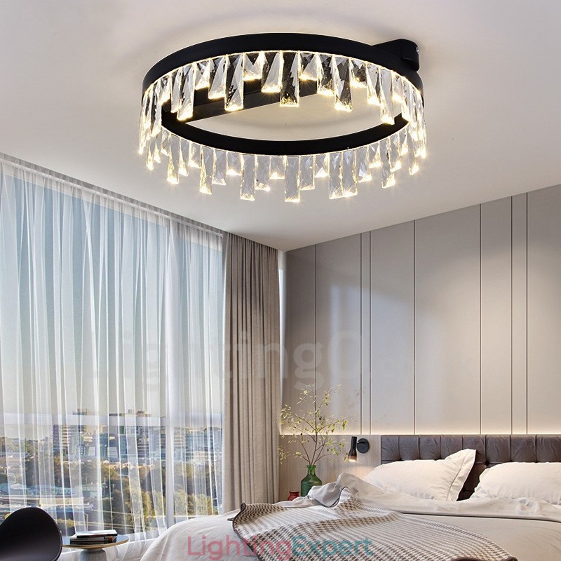 Modern Minimalist Creative Circular Ceiling Crystal Light