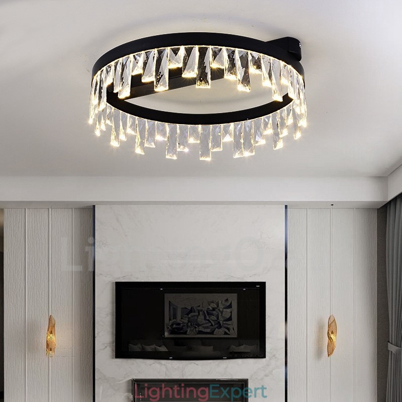 Modern Minimalist Creative Circular Ceiling Crystal Light