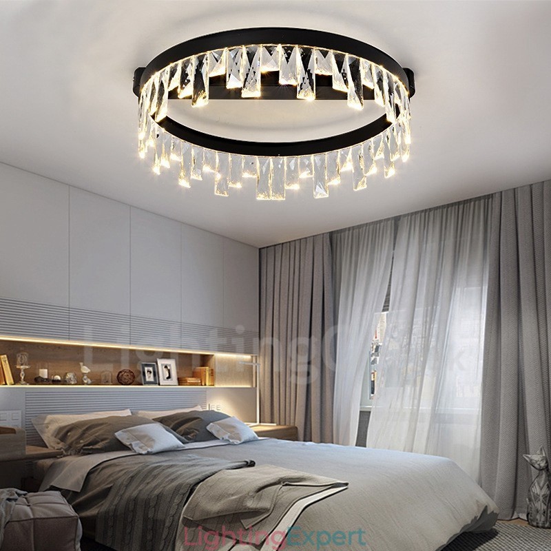 Modern Minimalist Creative Circular Ceiling Crystal Light