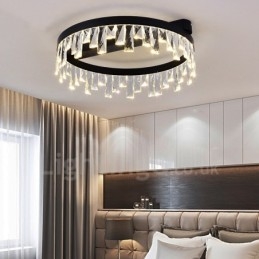 Modern Minimalist Creative Circular Ceiling Crystal Light